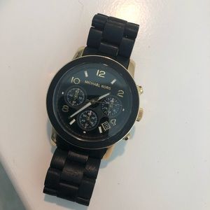 Michael Kors Watch Black & Gold